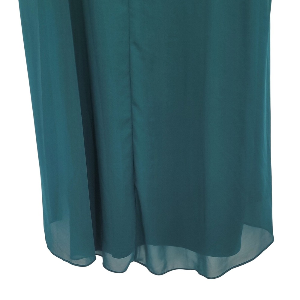 Women's Teal Chiffon Lagenlook Elegant Boho Formal Whimsigoth Sz XXL Tunic Dress - Picture 4 of 9